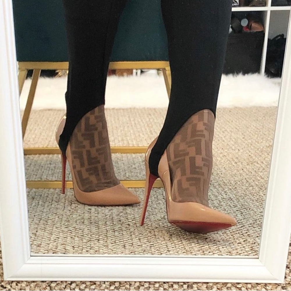 Fendi nylon logo socks - neutral color